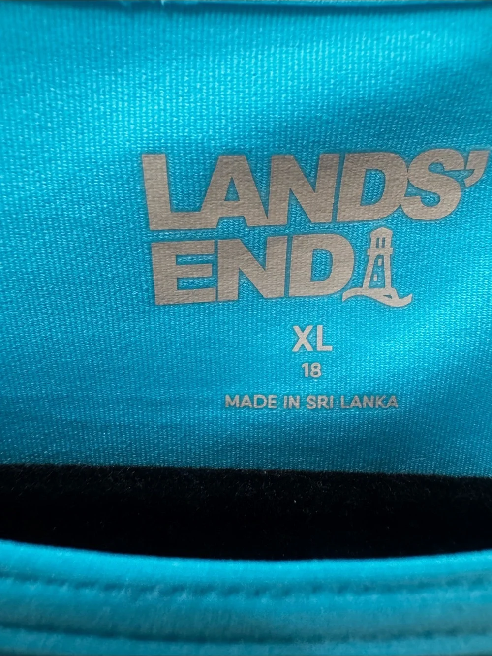 Lands' End Women's Swim Coverup Rashguard Long-Sleeve in Bright Aqua